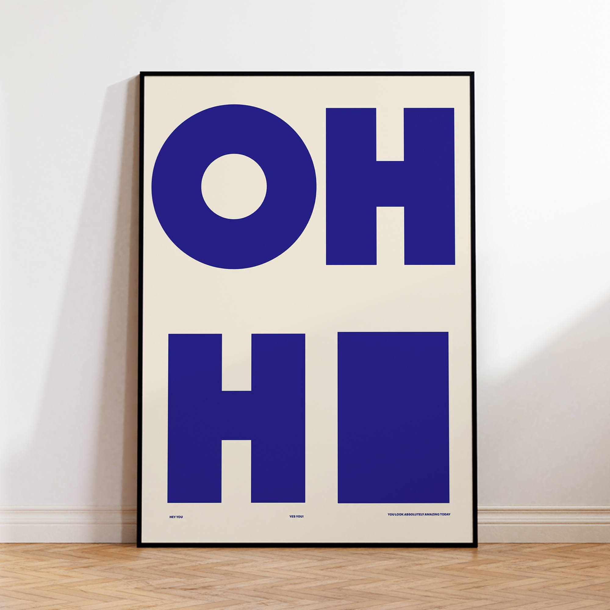 Photography Nature - Modern,Minimalist OH HI Blue Wall Art