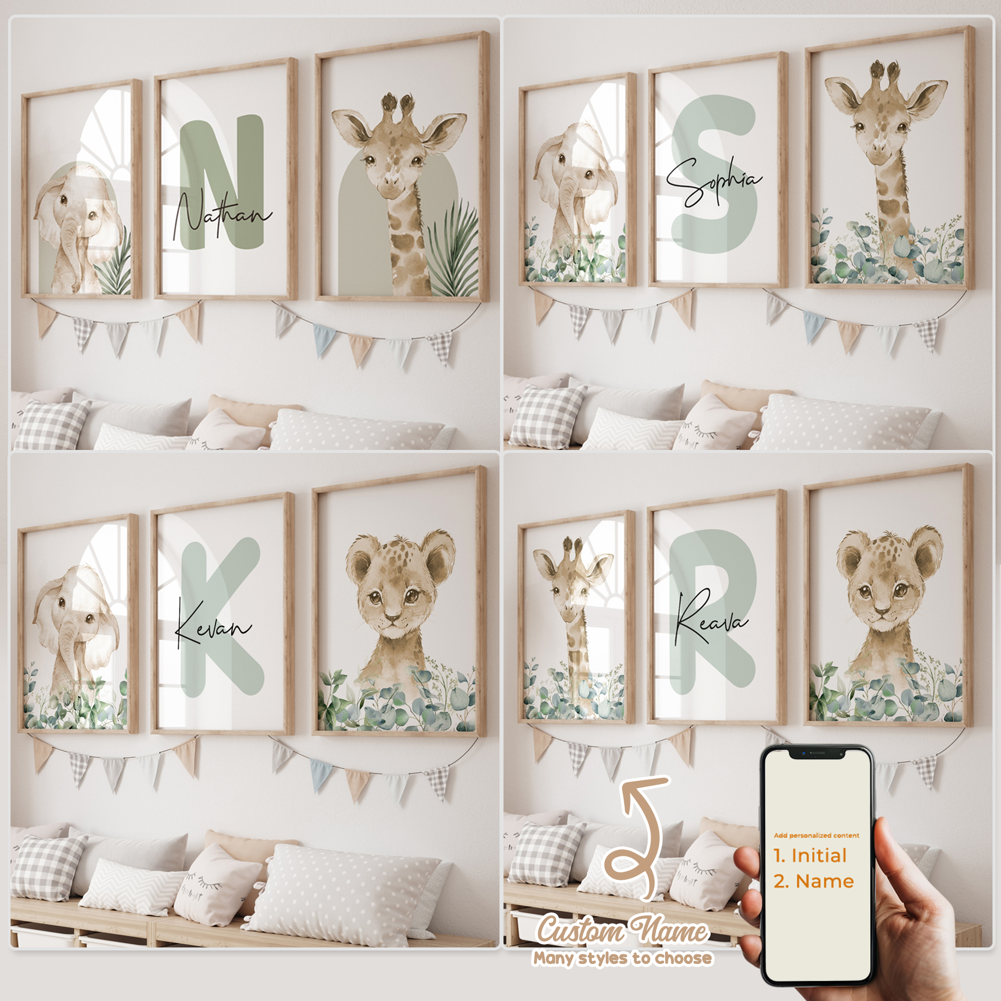 Photography Nature - 3pcs Personalized Custom Name Cartoon Forest