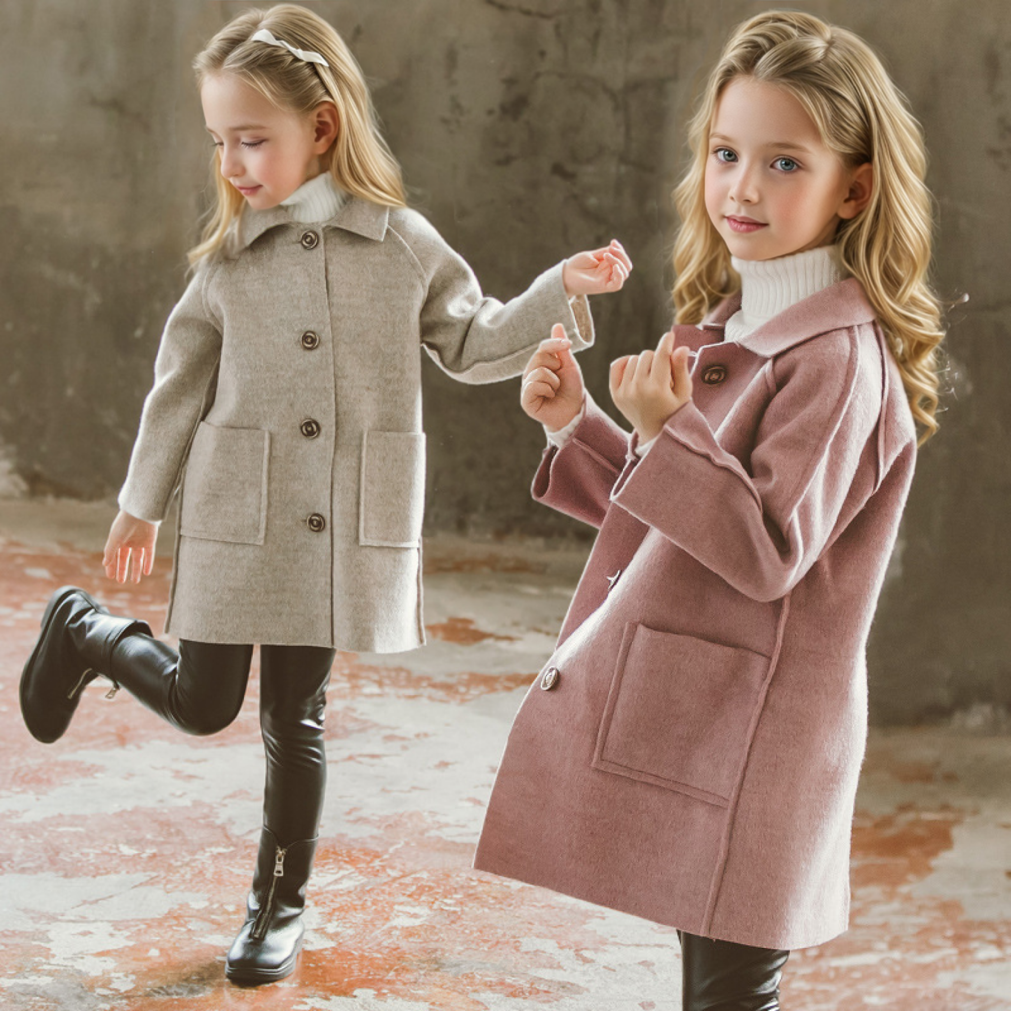 Photography Jacket - Sweet Girls Christmas Winter Warm Wool