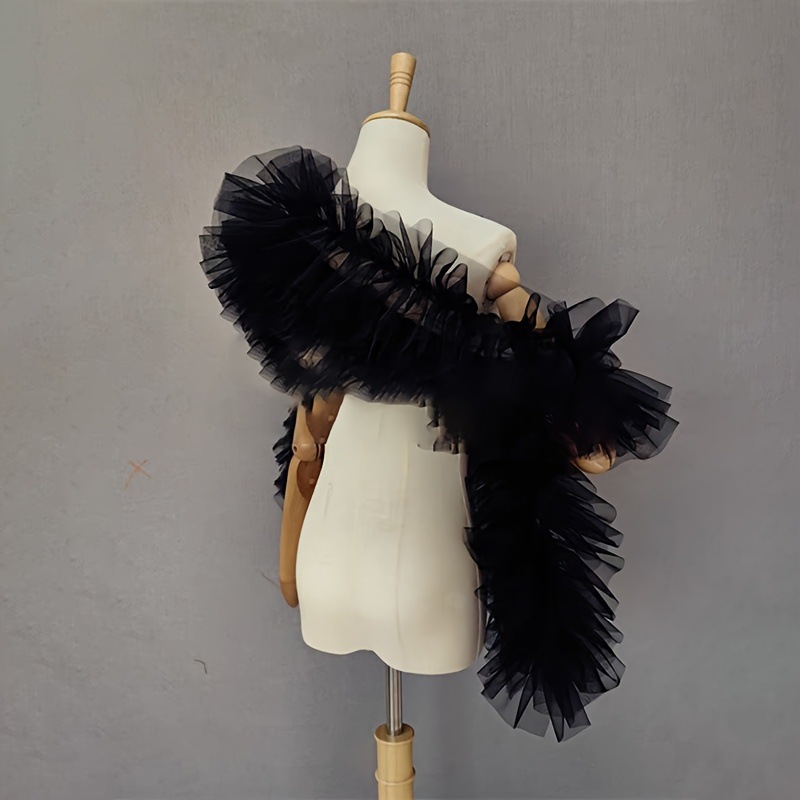 Black fluffy gauze shawl bride - Photography Wedding reseña y precio