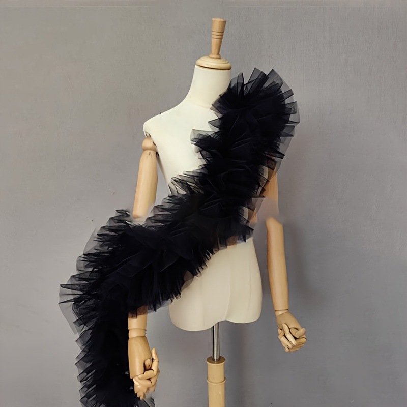 Black fluffy gauze shawl bride - Photography Wedding reseña y precio