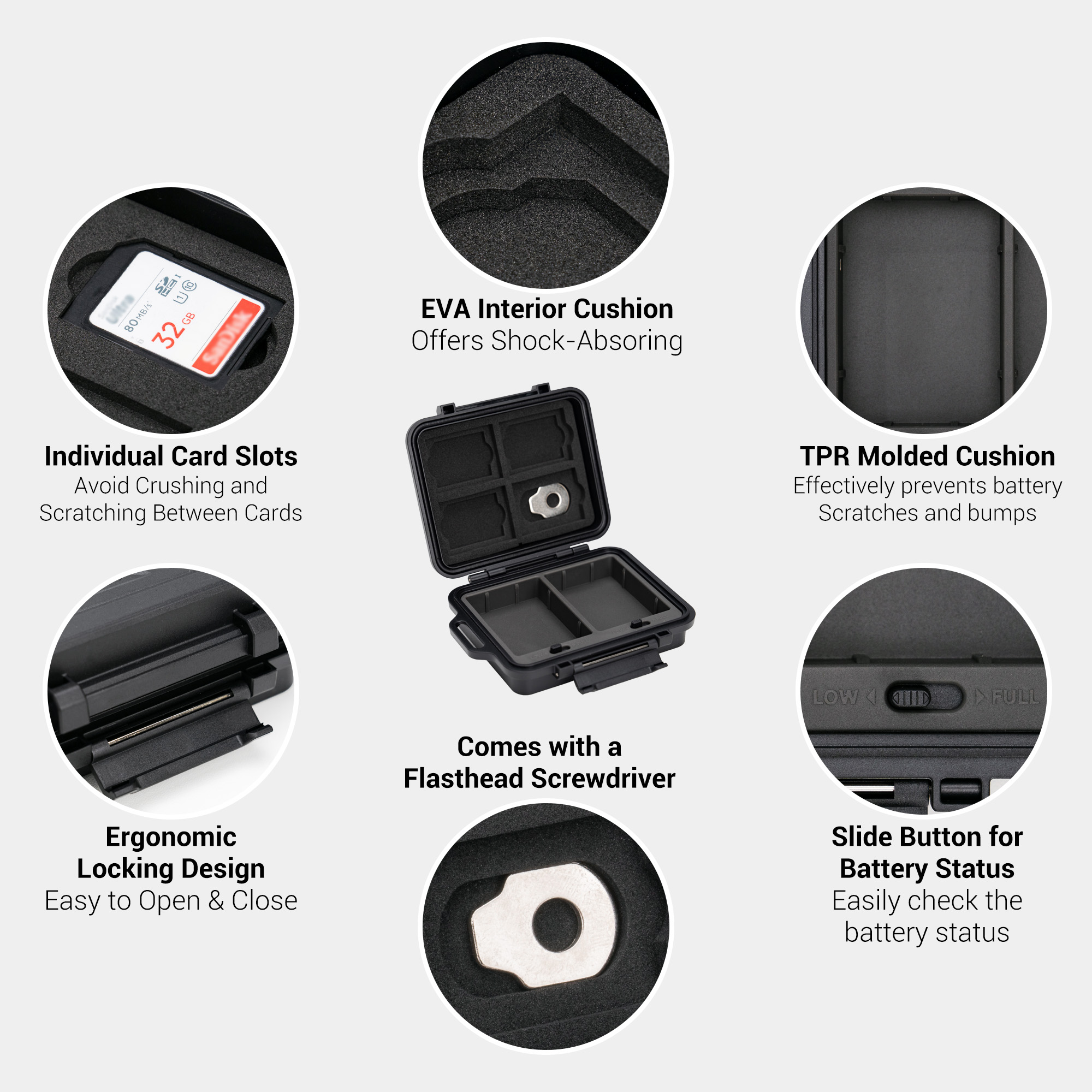 JJC Camera Battery Memory Card - Memory Card Case reseña y precio