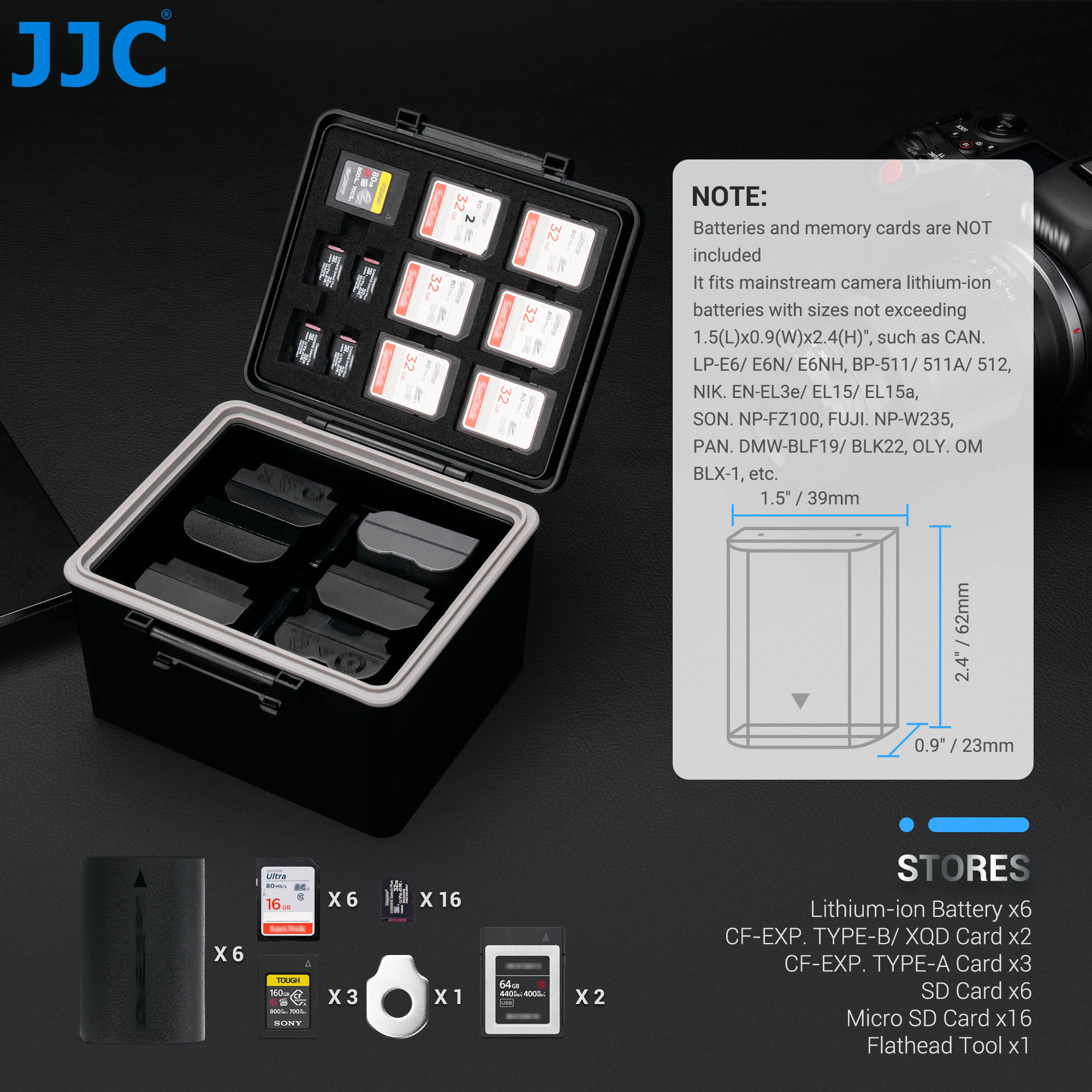 JJC Camera Battery Case Storag - Memory Card Case reseña y precio