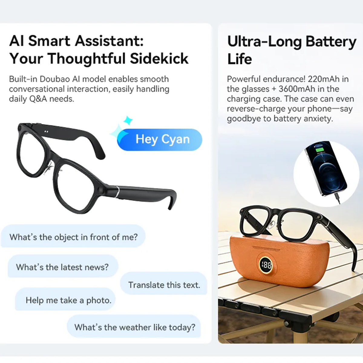 VWAR Smart Glasses with 3600mA - Photography Videos Free reseña y precio