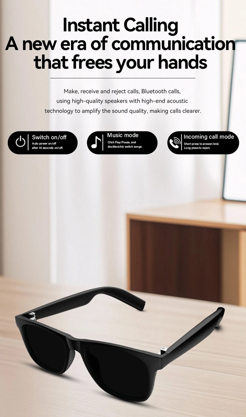 Smart Glasses Men Bluetooth Ca - Photography Videos Free reseña y precio