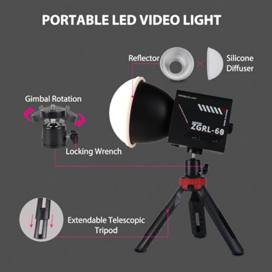 60W COB LED Video Light Handhe - Photography Videos Free reseña y precio