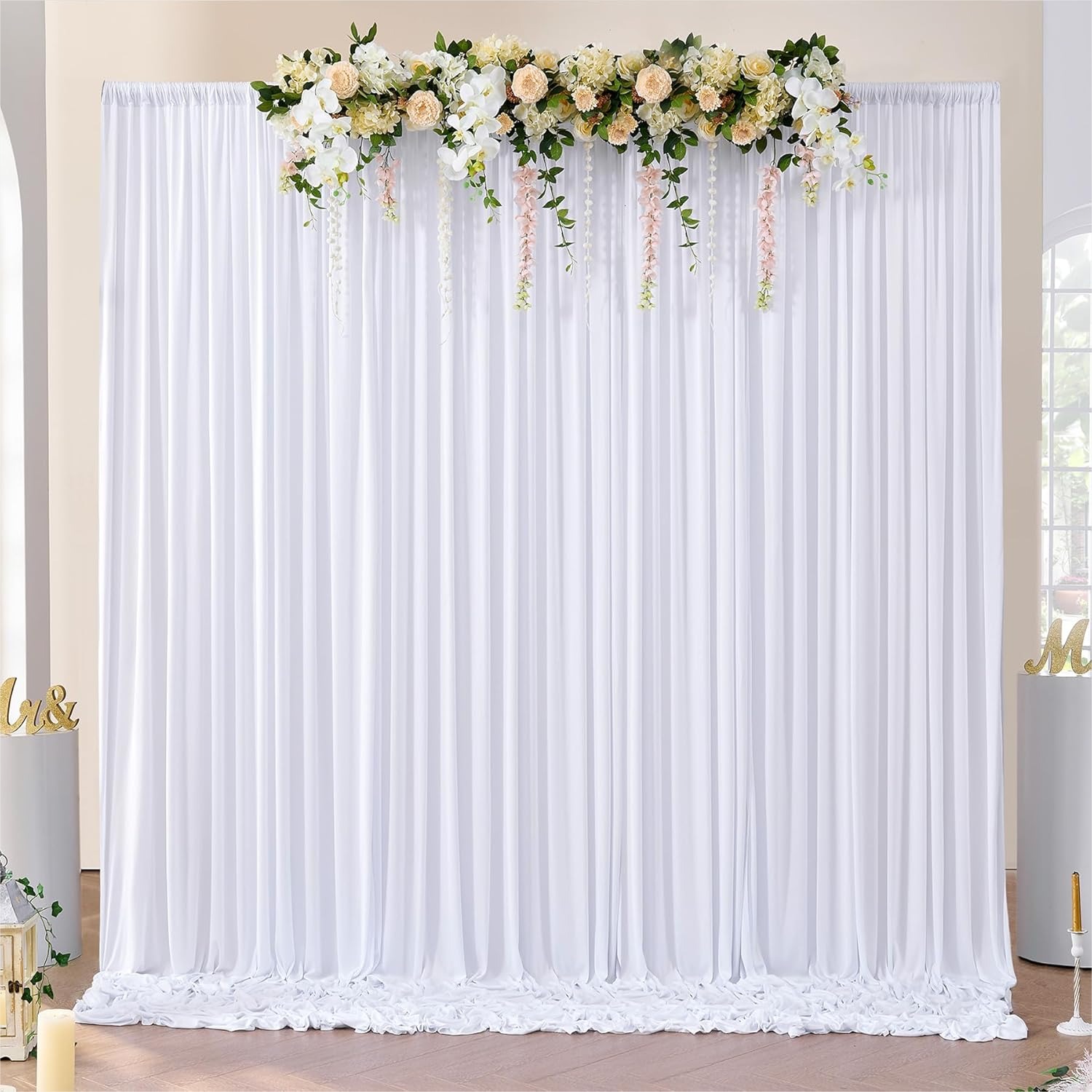 White Backdrop Curtains 10x10  - Photography Wedding reseña y precio