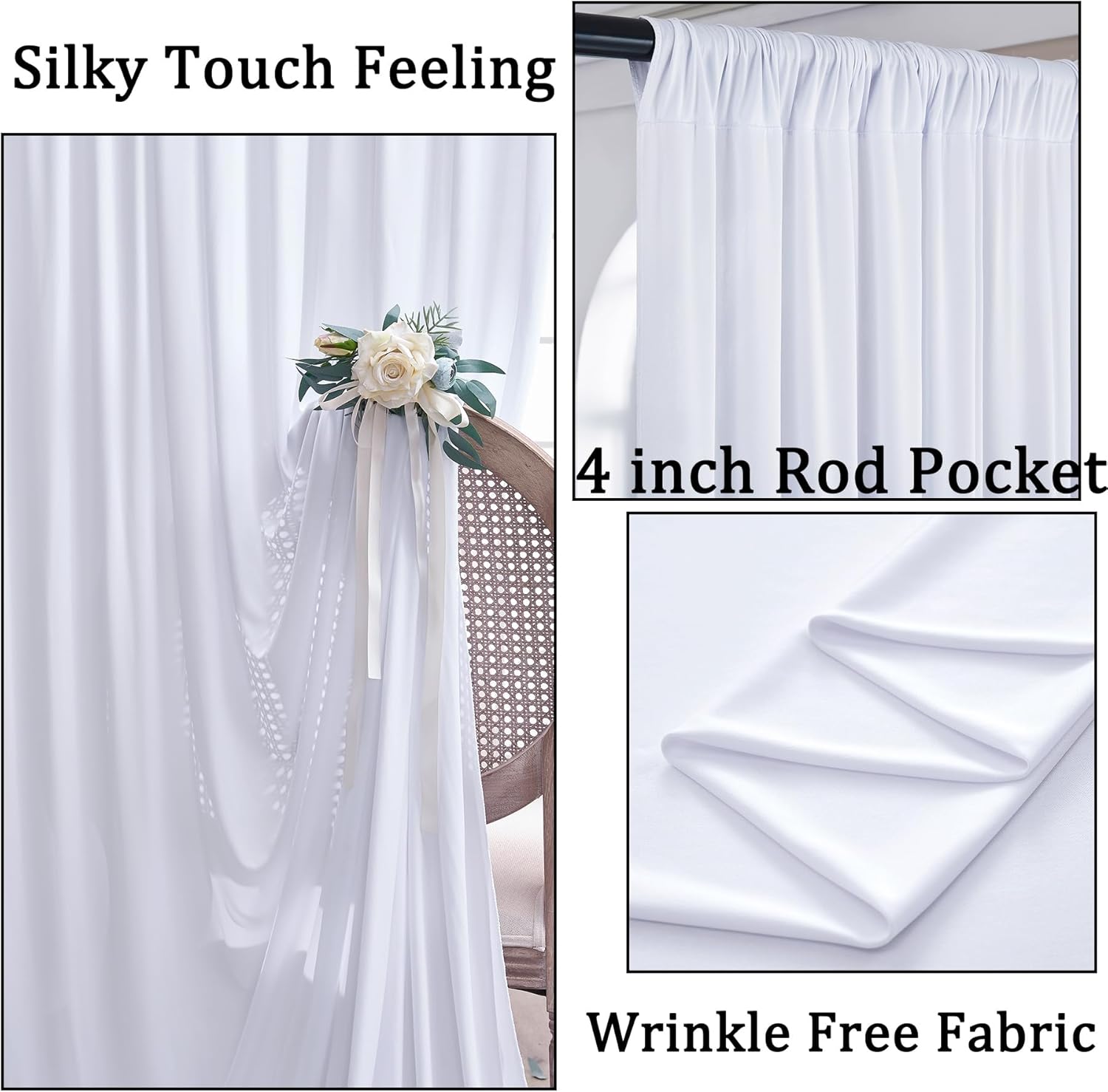 White Backdrop Curtains 10x10  - Photography Wedding reseña y precio