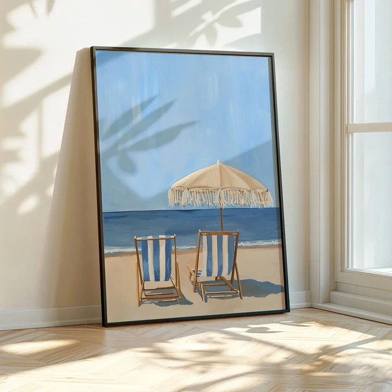 Blue Coastal Beach Sailboat Hy - Photography Nature reseña y precio