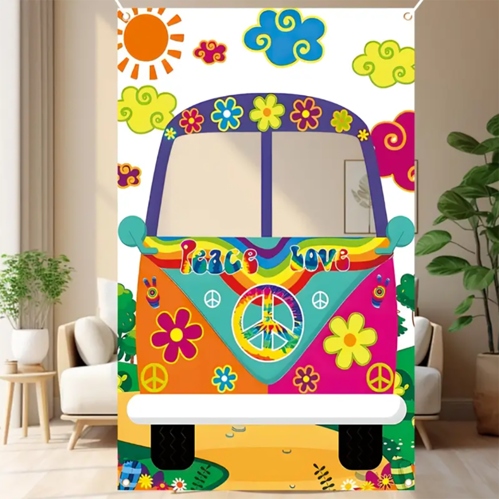 Vintage Hippie Bus Photo Booth - Photography Logo reseña y precio
