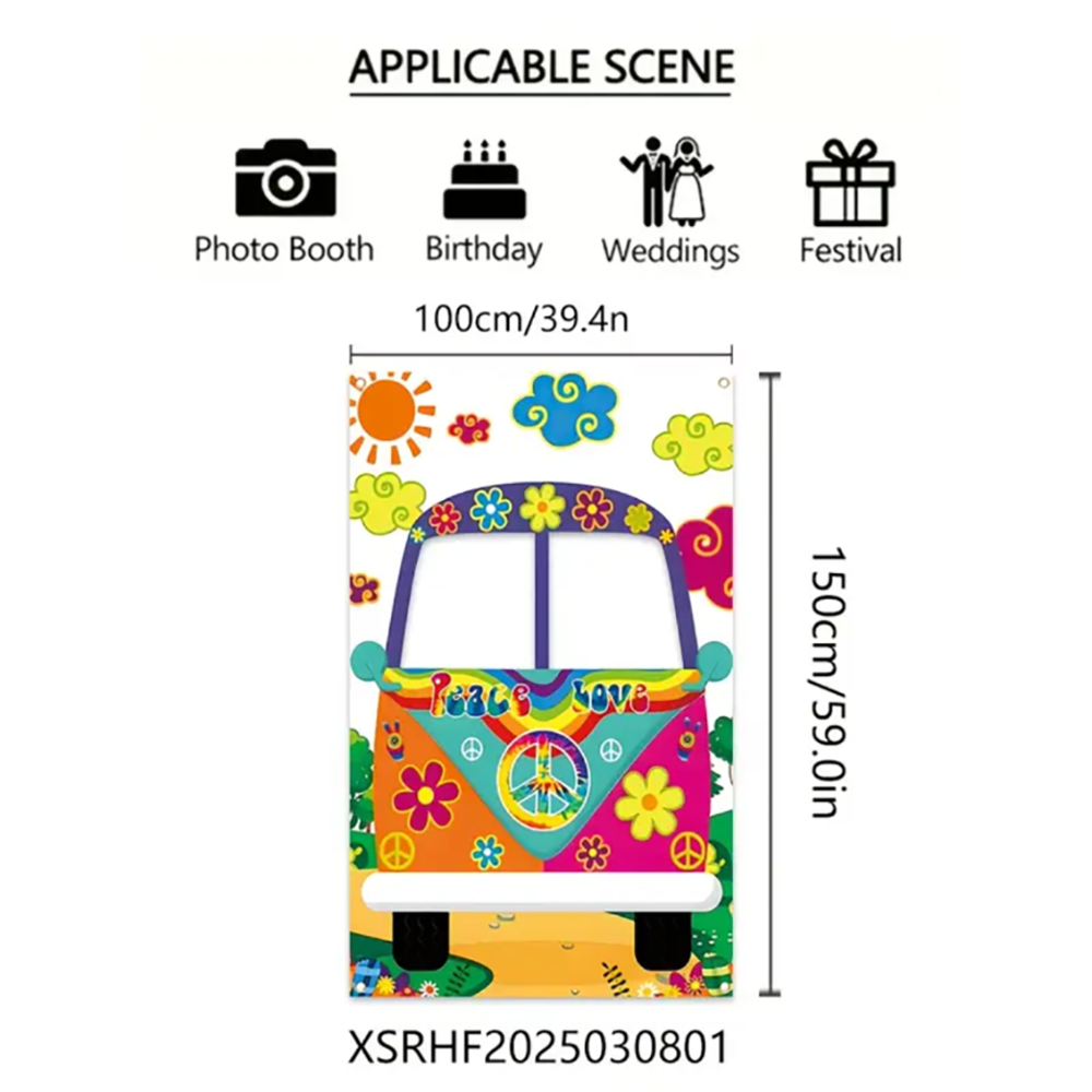 Vintage Hippie Bus Photo Booth - Photography Logo reseña y precio