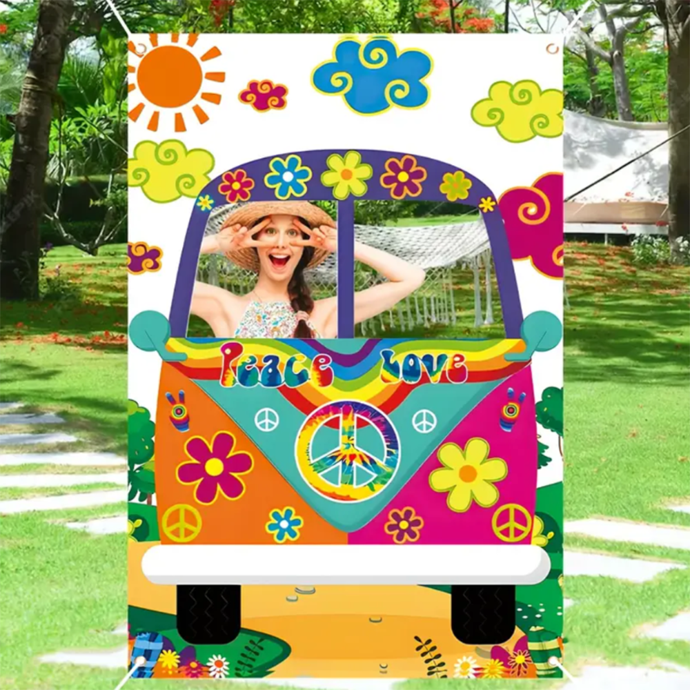 Vintage Hippie Bus Photo Booth - Photography Logo reseña y precio