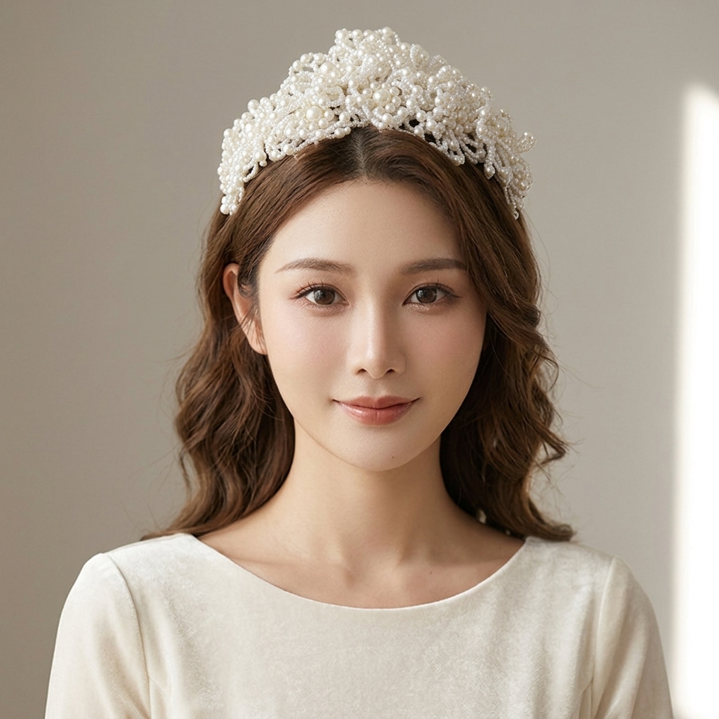 Pearl Crown Headpiece For Wedd - Photography Wedding reseña y precio