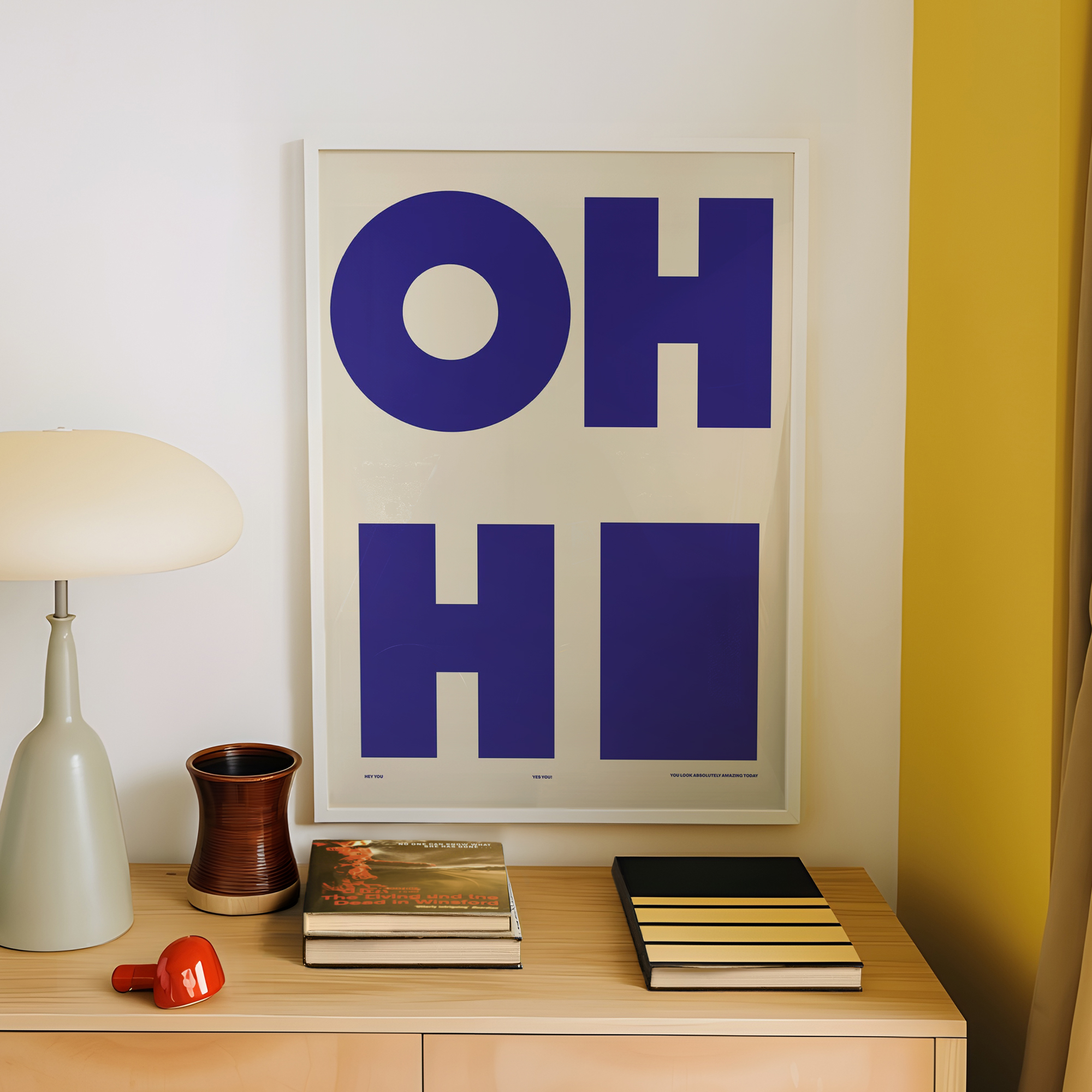 Modern,Minimalist OH HI Blue W - Photography Nature reseña y precio