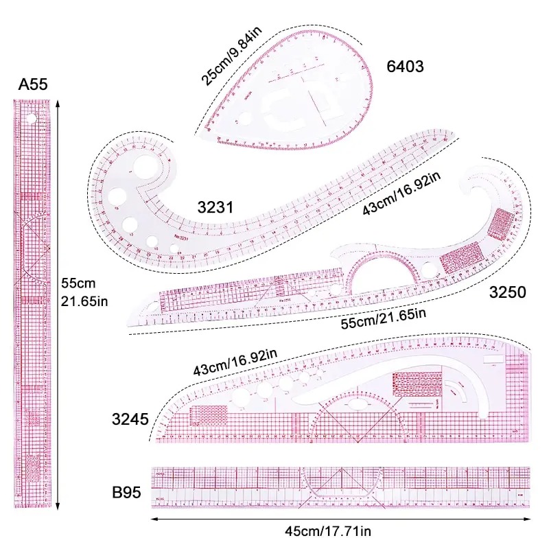 6PCS French Curve Ruler Soft P - Photography Rules reseña y precio