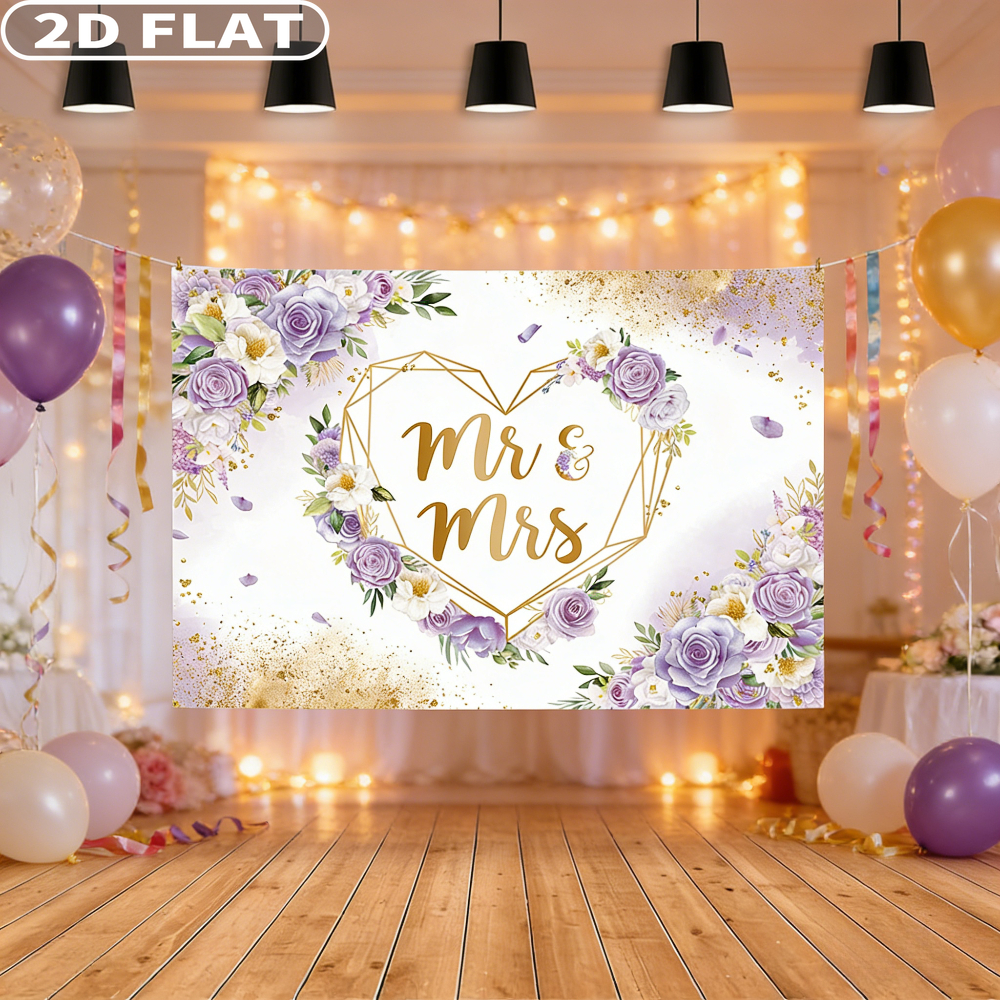 2D FLAT 1pc 7x5ft/6x8ft Mr & M - Photography Wedding reseña y precio