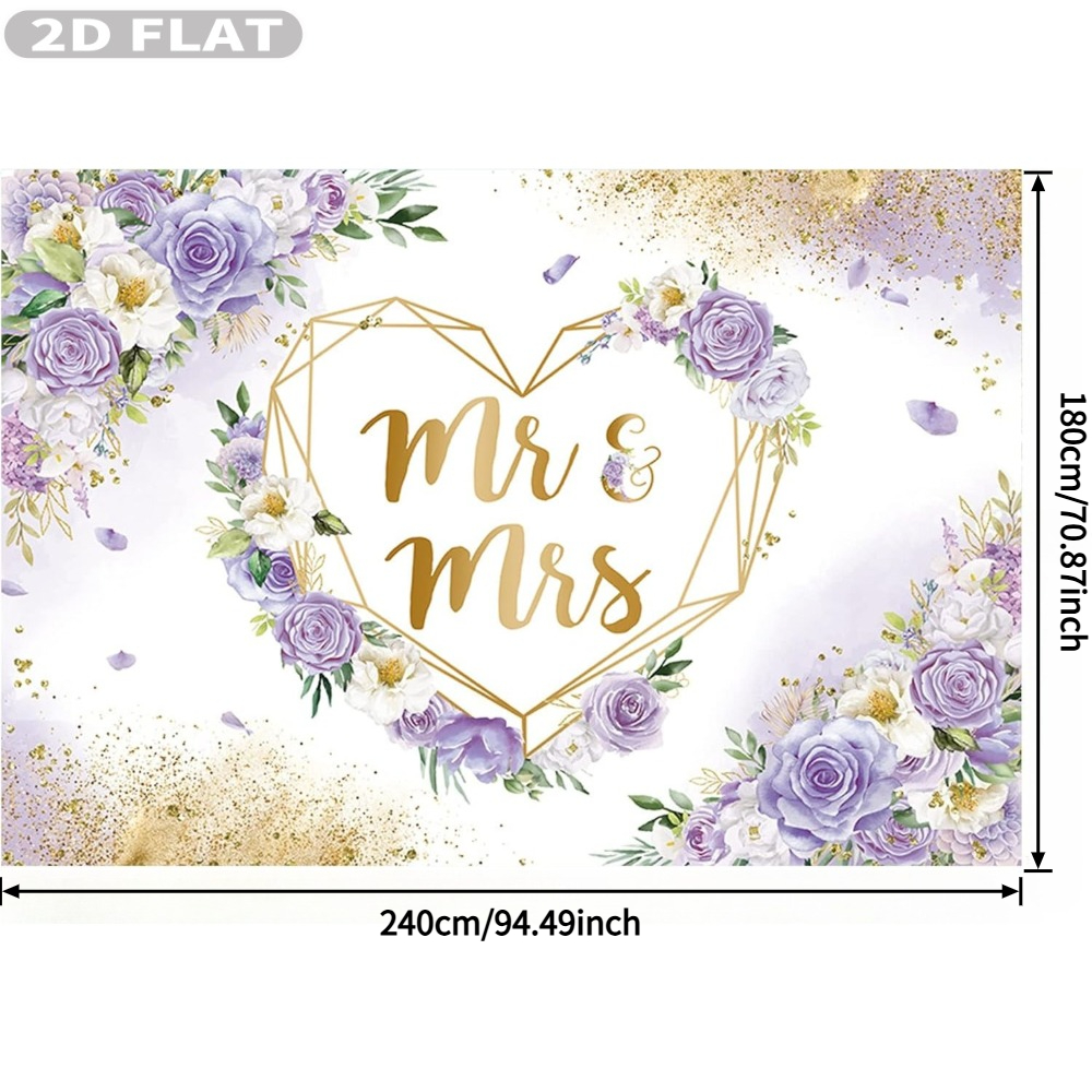 2D FLAT 1pc 7x5ft/6x8ft Mr & M - Photography Wedding reseña y precio