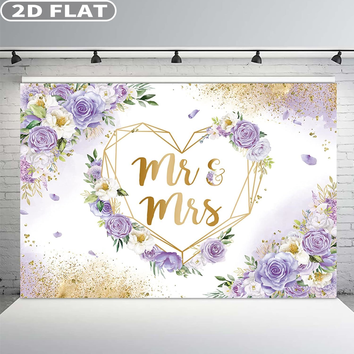 2D FLAT 1pc 7x5ft/6x8ft Mr & M - Photography Wedding reseña y precio