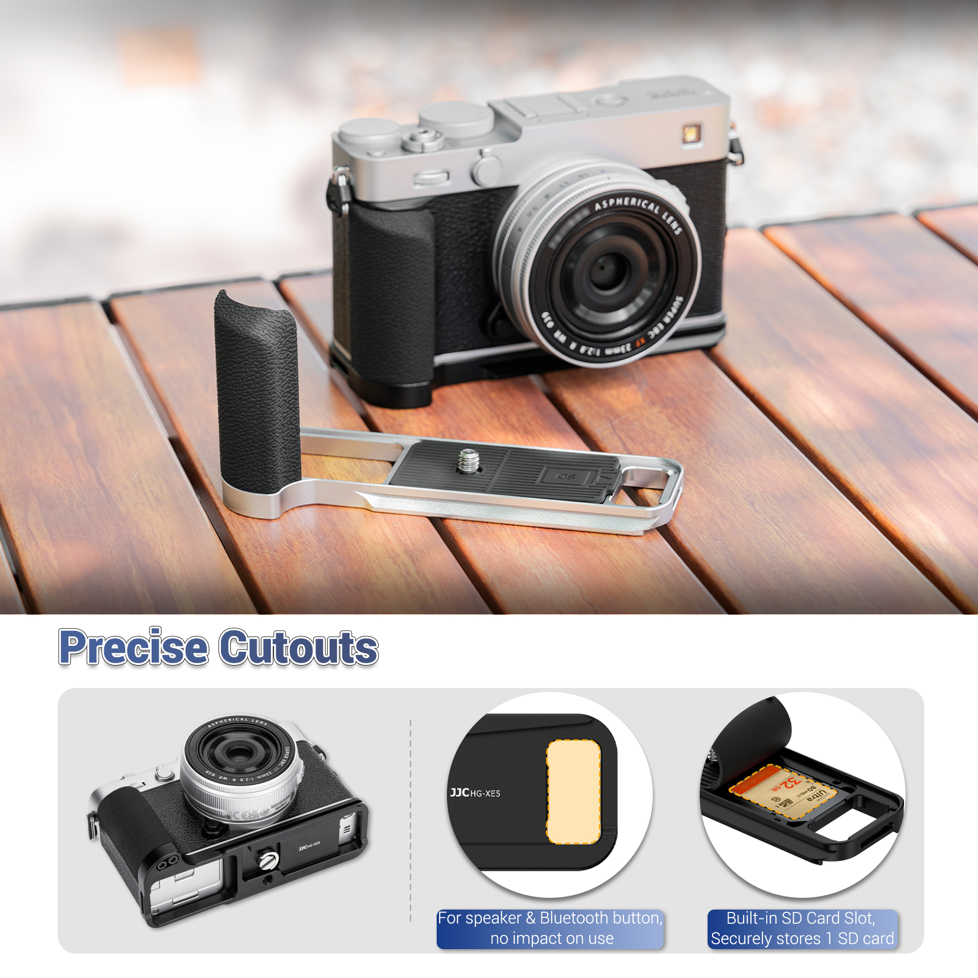 JJC X-E5 L-Shape Hand Grip wit - Peak Design Clip reseña y precio