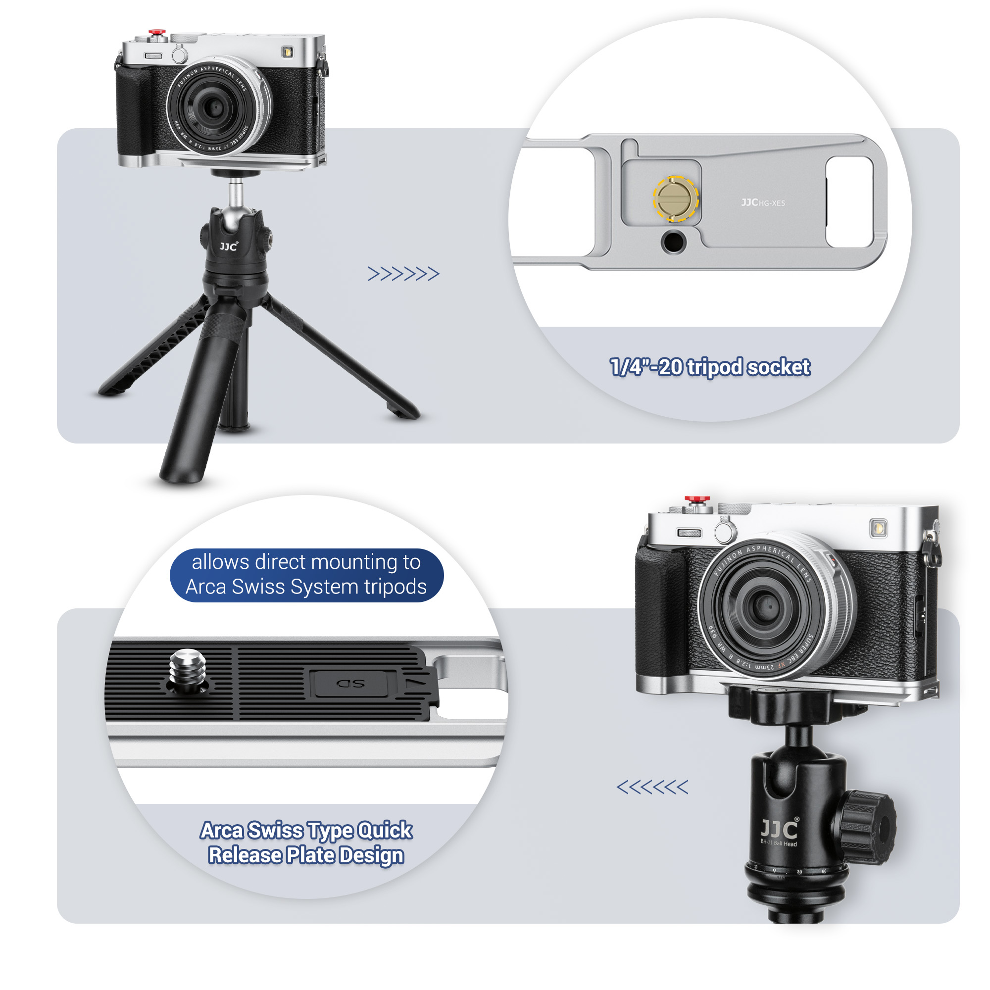 JJC X-E5 L-Shape Hand Grip wit - Peak Design Clip reseña y precio