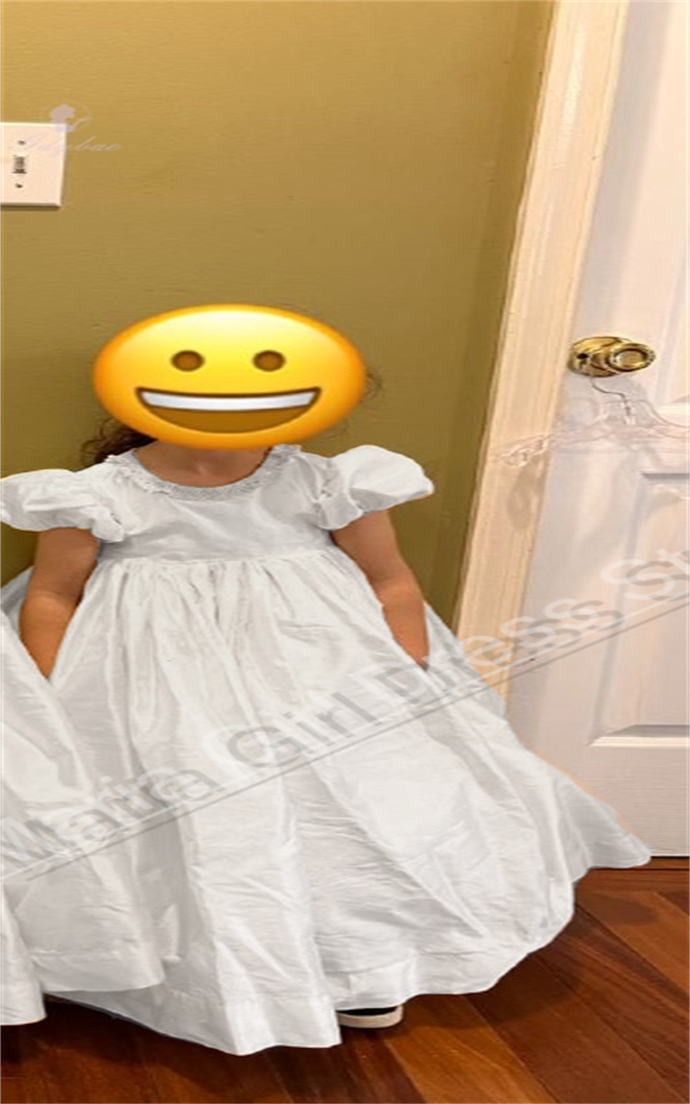 White Satin Elegant Girls Dres - Photography Contest reseña y precio