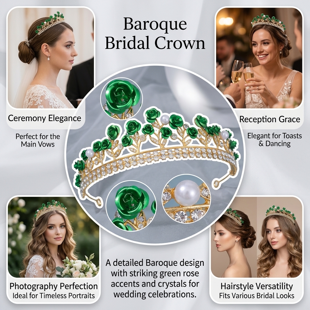 Baroque Ceramic Bridal Crown R - Photography Wedding reseña y precio