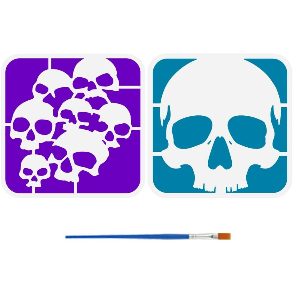 2 Pcs Skull Pattern Stencils w - Photography Technique reseña y precio